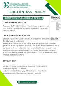 Butlletí n. 16/25 – 28.04.25