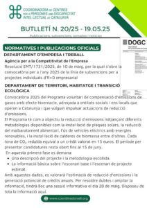 Butlletí n. 20/25 – 19.05.25