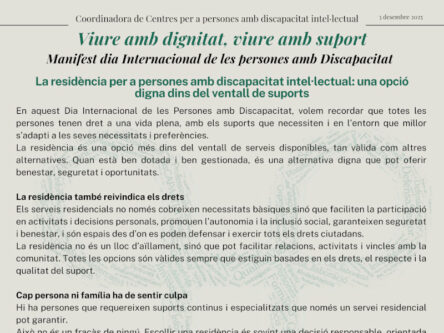 Manifest dia Internacional de les persones amb Discapacitat