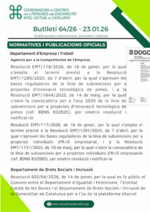 Butlletí n. 64/26 – 23.01.26