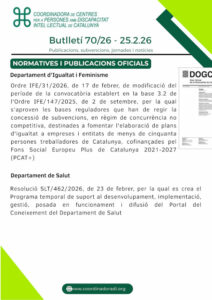 Butlletí n. 70/26 – 25.02.26