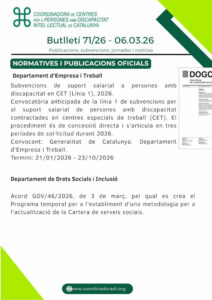 Butlletí n. 71/26 – 06.03.26