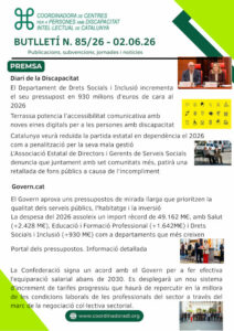 Butlletí n. 85/26 – 02.06.26